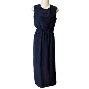Anthropologie Natalie Deayala Midi Column Dress Small S Blue Silk $298